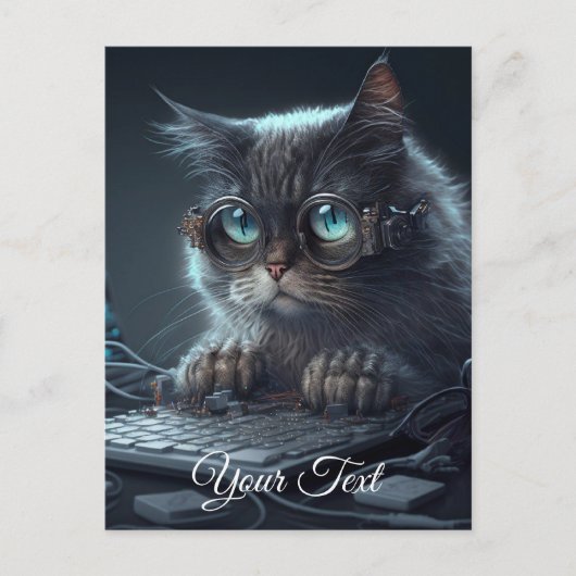 眼鏡をかけた猫。 ポストカード (正面)