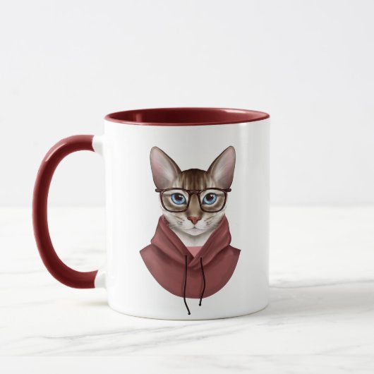 眼鏡をかけた猫 マグカップ (左)