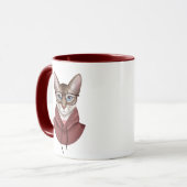 眼鏡をかけた猫 マグカップ (正面左)