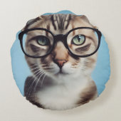 眼鏡をかけた猫 ラウンドクッション (裏面)