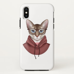眼鏡をかけた猫 iPhone XSケース