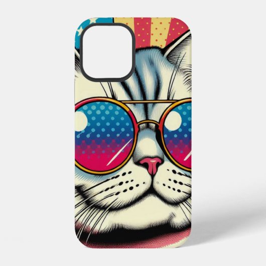 眼鏡をかけた猫 iPhoneケース (裏面)