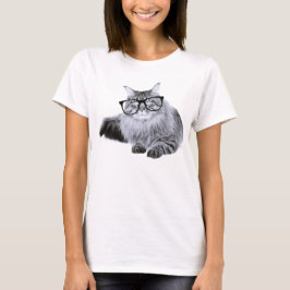 眼鏡をかけた猫 Tシャツ
