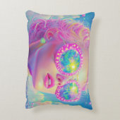 眼鏡をかけた華やかなネオンきらめく女性 アクセントクッション (裏面(縦))