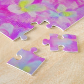 眼鏡をかけた華やかなネオンきらめく女性 ジグソーパズル (側面)