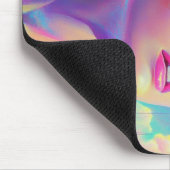 眼鏡をかけた華やかなネオンきらめく女性 マウスパッド (コーナー)