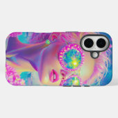 眼鏡をかけた華やかなネオンきらめく女性 Case-Mate iPhoneケース (裏面 (横))