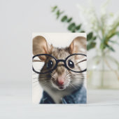 眼鏡をかけた野ねずみ シーズンポストカード (スタンド正面)