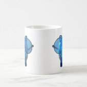 眼鏡をかけた青いピギーバンク コーヒーマグカップ (中央)