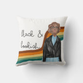 眼鏡をかけた黒本好き娘 クッション (裏面)