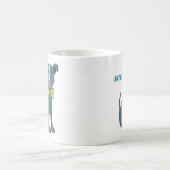 眼鏡をかけているピットブルパピードッグパーソナライズされた コーヒーマグカップ (中央)