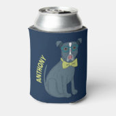 眼鏡をかけているピットブルパピードッグパーソナライズされた 缶クーラー (缶裏面)