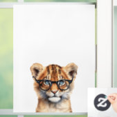 眼鏡をかけている可愛いライオンの子 ウィンドウサイン (ホーム)