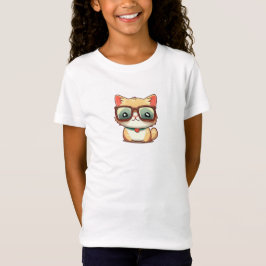 眼鏡をかけている可愛い猫 Tシャツ