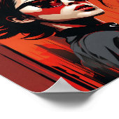 眼鏡をクール掛けた少女のポートレート ポスター (角)