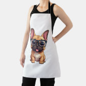 眼鏡をフランスの掛けたブルドッグ エプロン (インサイチュ)