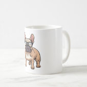 眼鏡をフランスの掛けたブルドッグ コーヒーマグカップ (正面右)