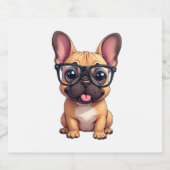 眼鏡をフランスの掛けたブルドッグ スパークリングワインラベル (シングルラベル)