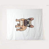 眼鏡をフランスの掛けたブルドッグ タペストリー (正面(横))