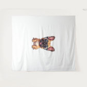 眼鏡をフランスの掛けたブルドッグ タペストリー (正面(横))