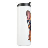 眼鏡をフランスの掛けたブルドッグ タンブラー (回転左)