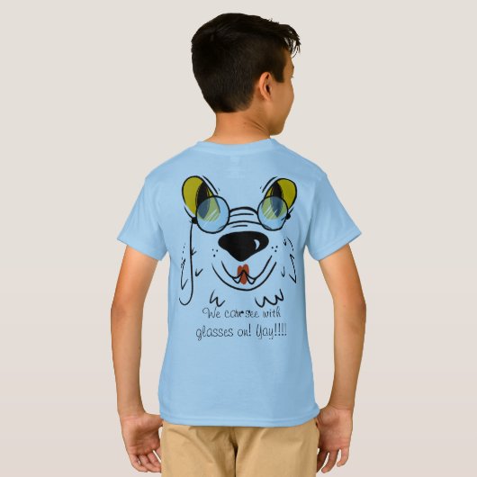 眼鏡を掛けたペット犬は見える! Tシャツ (裏面フル)