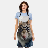 眼鏡を掛けた野ネズミ エプロン (着用した状態)