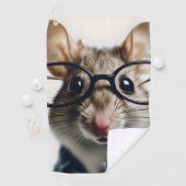 眼鏡を掛けた野ネズミ ゴルフタオル (インサイチュ)