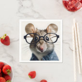 眼鏡を掛けた野ネズミ スタンダードカクテルナプキン (インサイチュ)