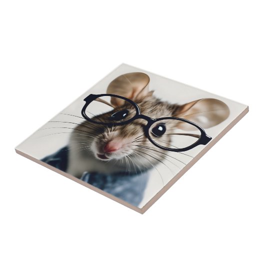 眼鏡を掛けた野ネズミ タイル (側面)