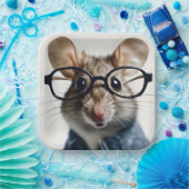 眼鏡を掛けた野ネズミ ペーパープレート (パーティー)