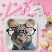 眼鏡を掛けた野ネズミ ペーパープレート (パーティー)