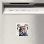 眼鏡を掛けた野ネズミ マグネット (インサイチュ (食洗機))