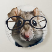 眼鏡を掛けた野ネズミ ラウンドクッション (裏面)