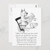 眼鏡を掛け読た犬 ポストカード (正面/裏面)