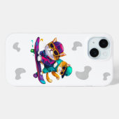 眼鏡を遊掛けた猫用スケートボードヒップホップ帽子 Case-Mate iPhoneケース (裏面 (横))