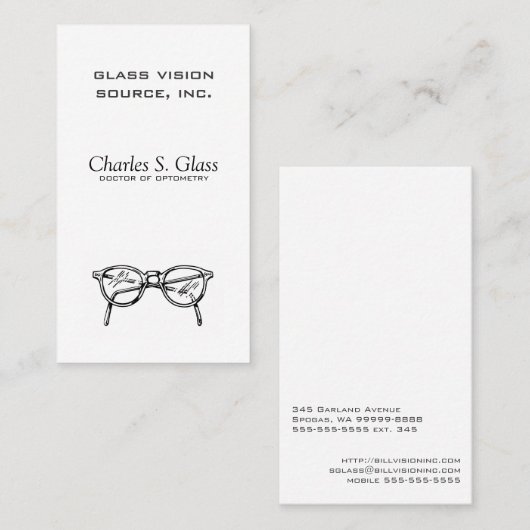 眼鏡アイウェア光学視覚 名刺 (正面/裏面)