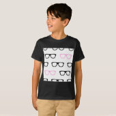 眼鏡オタク系のピンクギーク Tシャツ (正面フル)