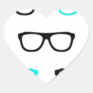 眼鏡オタク系のブルーギーク ハートシール