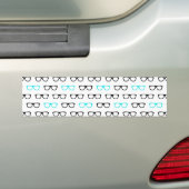 眼鏡オタク系のブルーギーク バンパーステッカー (車上)