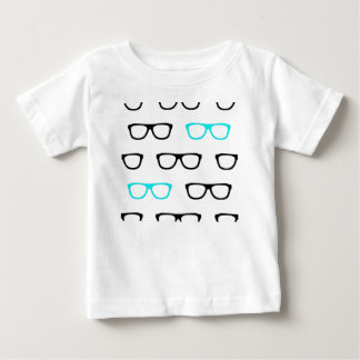 眼鏡オタク系のブルーギーク ベビーTシャツ