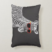 眼鏡カッコいい付きおもしろいの可愛いゼブラの白いスケッチ アクセントクッション (正面(垂直))