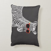 眼鏡カッコいい付きおもしろいの可愛いゼブラの白いスケッチ アクセントクッション (裏面(縦))