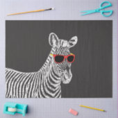 眼鏡カッコいい付きおもしろいの可愛いゼブラの白いスケッチ 薄葉紙 (クラフト)