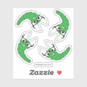 眼鏡カッコいい付きおもしろいの神経質な毛虫 シール (シート)