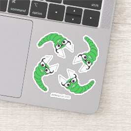 眼鏡カッコいい付きおもしろいの神経質な毛虫 シール