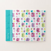 眼鏡カッコいい柄パステルキャッツティール(緑がかった色) ジグソーパズル (横)