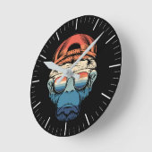 眼鏡カラフル付きシンプルサル ラウンド壁時計 (傾斜)