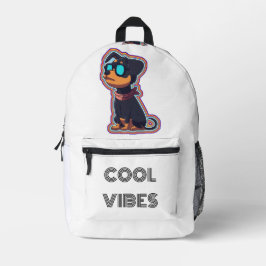 眼鏡クールでカラフルを冷鮮やかやす犬 プリントバックパック