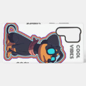 眼鏡クールでカラフルを冷鮮やかやす犬 SAMSUNG GALAXYケース (裏面横)